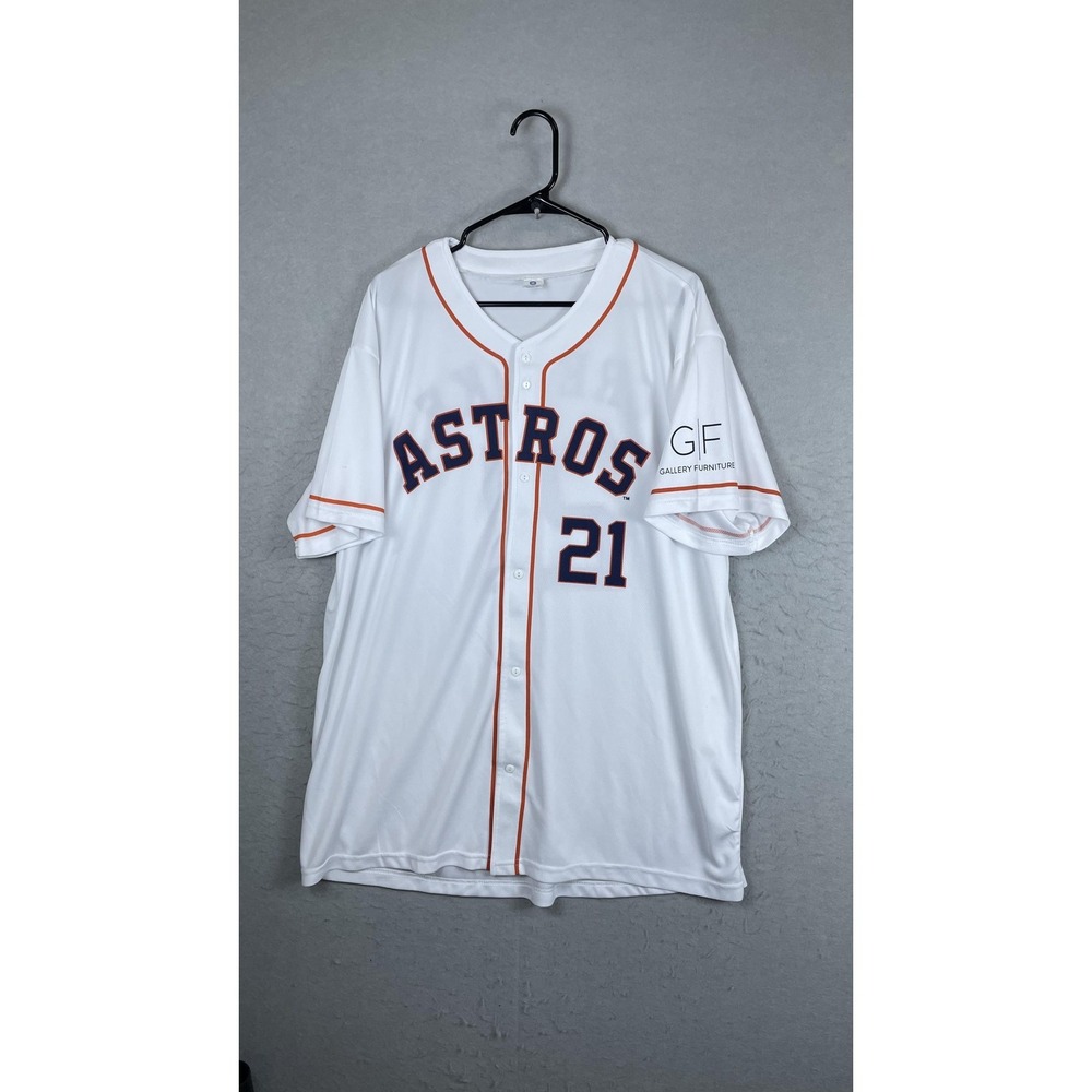 Houston‎ Astros Jersey Mens XL White MLB Baseball Greinke 21 Gallery Furniture